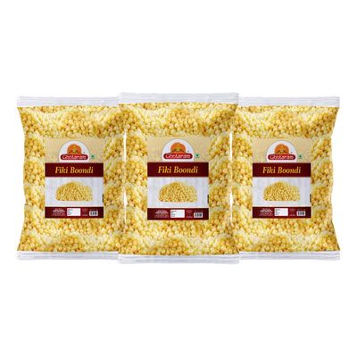 Ghotaram Aslee Marwadi Boondi | Fiki Boondi For Raita | Plain Boondi Snacks Bundi Munchy Crunchy Snacks | Organic Sada Boondi for Raita Dahi Bhalla/Dahi Papdi Chaat Nukti-250 * 3Pack