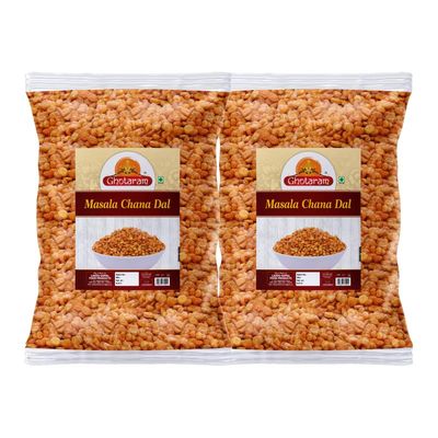 Ghotaram Mahabaleshwar Gluten Free Chatpata Chana Dal Namkeen Crispy Chana Dal Coated with Delicious Masala||Spicy and Flavorful||Favorite Teatime Snack||Made with Groundnut Oil-1Kg*2Pack