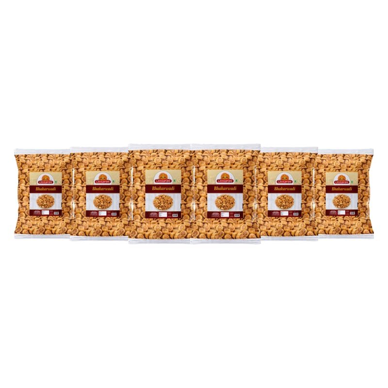Ghotaram Special Button Bhakarwadi | Munching Snacks Bites for Foodie Indians | Tea Namkeen Nashta | Indian Classic Snacks Festival Season Diwali Rakhi Snack and Namkeen Savoury Snack-900g*6Pack