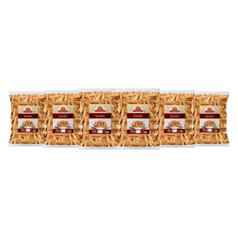 Ghotaram Pure & Healthy Lachha Mathi Salone Mathri | Nimki | Evening Tea Time Snacks | Crispy | Namkeen | Ready to eat | Snacks | Preservatives Free | Gift Snack No Preservatives-900g*6Pack