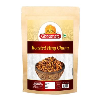 Ghotaram Bhuna Chana with Hing & Cumin | Roasted Masala Chana | Guilt Free & Healthy Snack | Sand Roasted & Low Fat Oil Free Ready to Eat Tasty Lightly Spicy Low GI Namkeen Snack-250 * 1Pack