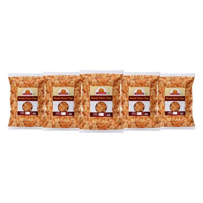 Ghotaram Potato Chips India's Masala Magic Flavour, Crunchy PATTA Chips & Snacks, Party Pack | Masala Patta Wafer | Ready to eat Namkeen Aloo Patta Chips Healthy And Fresh Snack-1Kg*5Pack