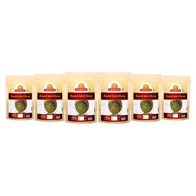Ghotaram Roasted Solid Green Moong | Spicy Masala | Protein Rich| Gluten Free, Vegan | Ready-To-Eat Chatpata Masala Mung Bean/Green Moong Snack/Cocktail Chakhna Party Snack-900g*6Pack