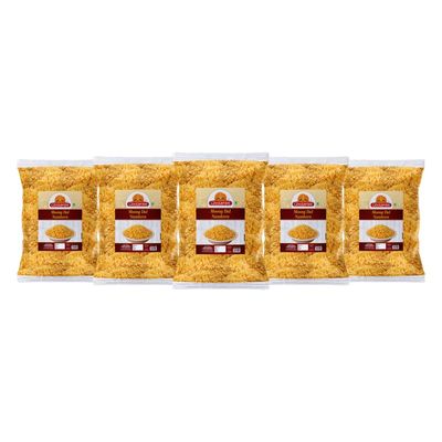 Ghotaram Moong Dal Snacks Namkeen Salty Mung Snacks Tea Time Snacks | Plain Moong Mung Dal Namkeen Snack | Bachcho Ka Favourite Healthy Snack | Made with Healthy Ground Nut Oil-900g*5Pack