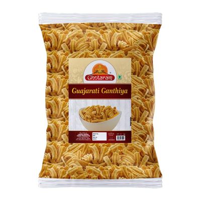 Ghotaram Kathiawari Jamnagari Makhaniya Gathia Famous Gujarati FARSAN Namkeen Snacks||Mixed Farsan of Gathiya||Soft Besan Namkeen for Foodies BESAN AJWAIN Makhaniya Gathiya-850g*1Pack