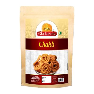Ghotaram Andheri Bhajni Chakli Murukku Namken | Chakli Chakoli Delicious Namkeen & Snacks | Vegan Namkin | No Artificial Preservatives | Ready to Eat Snacks Murukku | Namkeen Snacks-250 * 1Pack