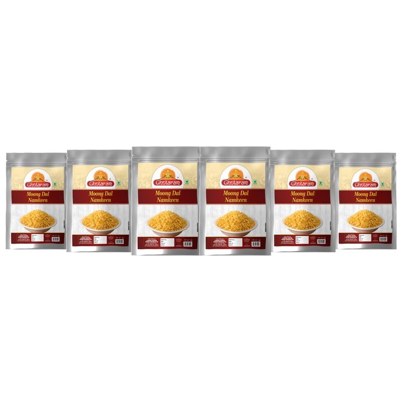 Ghotaram Daryaganj Special Organic Salted Moong Dal Namkeen | Salty Moong Dal | Organic Namkeen | Fried in Cold Pressed Groundnut Oil | Healthy Indian Snacks | No Preservatives-1Kg*6Pack