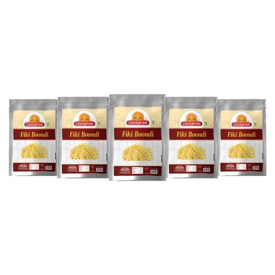 Ghotaram Nagpur Khari Boondhi Boondi for Raita Plain Boondi Fiki Boondi Sada Boondi Murmure | Bundi Chach Buttermilk Curd Dahi Raita Boondi Snacks | Healthy and Hygenic Bundi-1Kg*5Pack