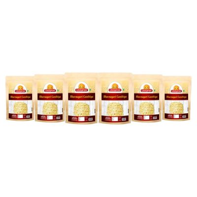 Ghotaram Ancient Gurjarabhumi Bhavnagar Gathiya Namkeen Snack Made in Healthy Groundnut Oil||Teatime Non-Spicy Ganthiya Namkeen Nashta||All Age Groups Favourite Savoury Snack-900g*6Pack