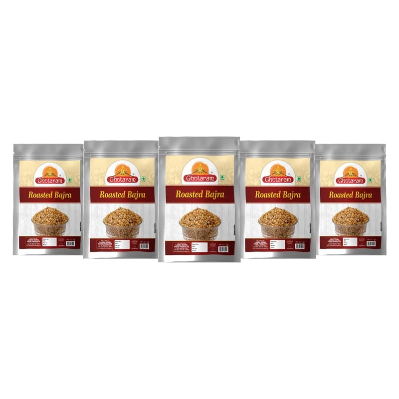 Ghotaram Roasted Bajra Mix Namkeen Snacks for foodie Indians | Roasted Healthy Munchies | Diet Namkeen & Snacks High in Protein Bajra Puff Masala Evening Tea Time Roasted Snack-850g*5Pack