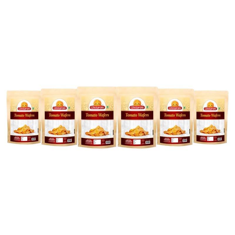 Ghotaram Maya Rashtra Tomato & Peri Peri Potato Chips Aloo Chips Aloo Wafers | Wafers Party Snacks Tomato & Peri Peri Flavored Potato Chips Wafers Savoury Snacks Namkeen-1Kg*6Pack