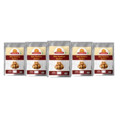 Ghotaram Indore Special Mini Kachaudee/Ready To Eat Namkeen Snack | Small Kachori Box | Yummy Masala Kachauri Namkeen - Tea Snacks - Indian Snacks||Fry in Earthnuts oil-850g*5Pack