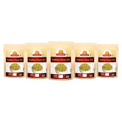 Ghotaram Utsav Festival Snack Indori Namkeen Chana Dhaniya Dal | Chatpata Pudina Dhaniya Tasty Bengal split gram | All Time Favourite Party Crunchy Munchy Healthy Namkeen Snack-900g*5Pack