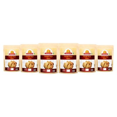 Ghotaram Triangle Shaped Mathri Tricone Matri Crispy Triangle shaped tasty Marthis | Evening Chai Partner | Seasonal Crunch | Traditional Hand made Khasta Matthi Dahi Papri-1Kg*6Pack