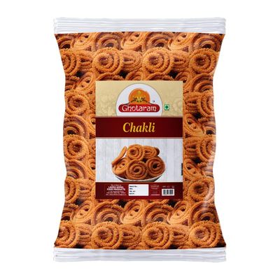Ghotaram Classic Flavour Chakli Chakoli Murukku Delicious Namkeen & Snacks | Special Bhajni Chakli No Artificial Preservatives | Vegan Snack | Butter Chakri | Ready to Eat Snacks Murukku-350g*1Pack