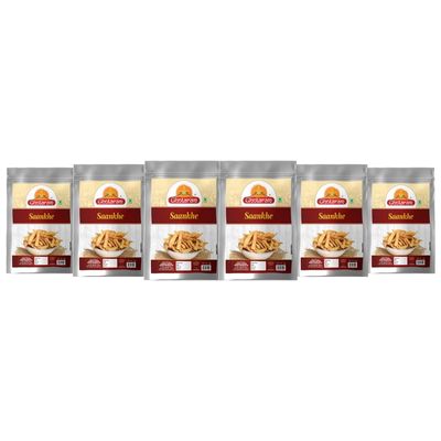 Ghotaram Sankhe Fali Mathri Milk Mathi Khasta Mathari Ready to Eat Snack Indian Namkeen | Mathi Mathri Munchies Travel Friendly Namkeen Snack | Perfect for Tea-Time Savoury Snack-1Kg*6Pack