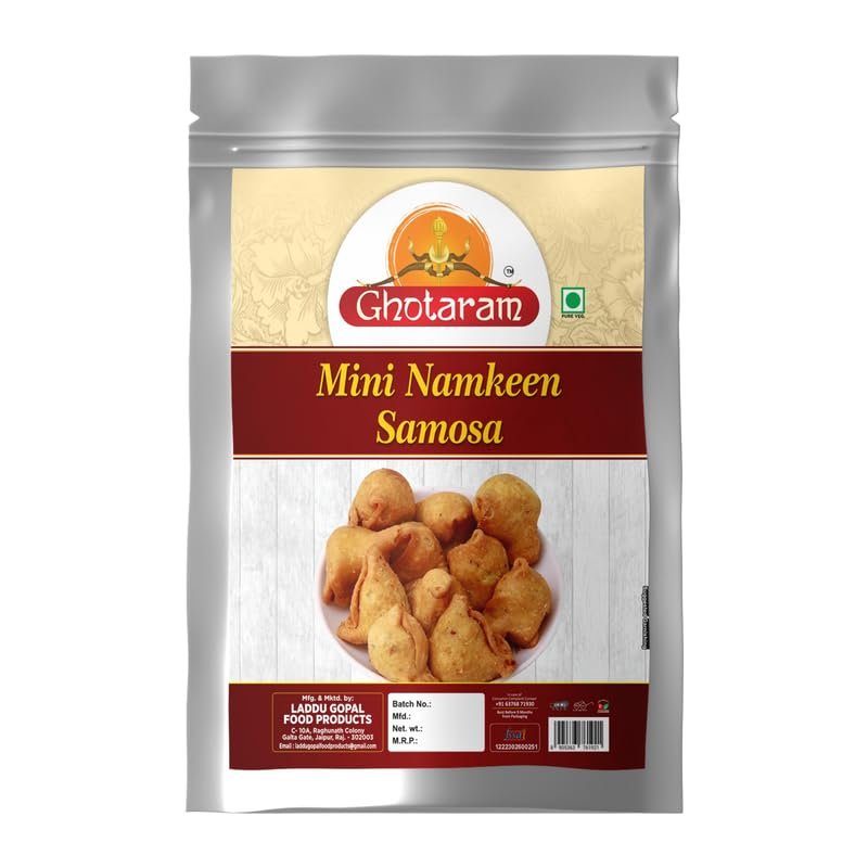 Ghotaram Indore Special Mini Samosa/Indian Food/Ready To Eat Namkeen Snack | Small Samosa Box | Masala Liliput Samosa Namkeen - Tea Snacks - Indian Snacks||Fry in Earthnuts oil-250 * 1Pack