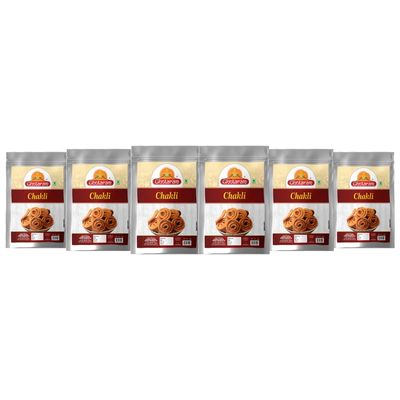 Ghotaram Nagpur Murukku Chakli Chakoli Murukku Snack, Butter Chakli Chakoli Indian Snacks Namkeen | Ready to Eat snacks - Tea Time Chakli | Chakli Diwali Rakhi Snack and Namkeen-1Kg*6Pack