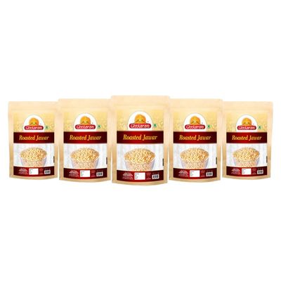 Ghotaram Nanded Roasted Jowar KURMURA MURMURA | Jowar JAWAR Puff for Healthy Breakfast Tea Time Oil Free Namkeen Snack | Travel Friendly Favourite Snacks Suitable for Vegetarians-850g*5Pack