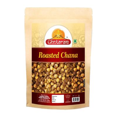 Ghotaram Authentic Roasted Plain Un Salted Chana Bhuna Bengal Gram Chickpeas | Indian Vegan and Healthy Snack Food Enjoy with Chai, Green Tea, Coffee High Protein Food Snack-900g*1Pack