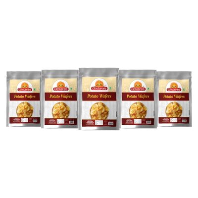 Ghotaram Himalayan Pink Rock Salted Potato Chips Aloo Chips Chips Snacks | Batata Wafers | Potato Wafers Aloo Wafers Farali Falahari Fast Time Namkeen Snack | Made In Groundnut Oil-1Kg*5Pack