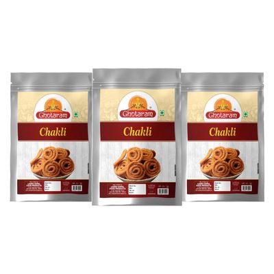 Ghotaram Kerala Special Bhajni Chakli Chakoli Snacks | Namkeen Snacks | Namken Chakli Butter Chakri Namkin | Ready to Eat snacks - Tea Time Chakli | Chakli Diwali Rakhi Snack and Namkeen-280g*3Pack