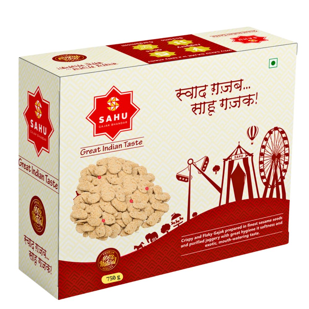 SAHU GAJAK BHANDAR Traditional Flavors Til Revadi 750g | Revdi Revri Rewri Rewari Reori | Gur Revdi Gur Revri | Gajak Revri Gajjak Revari Gazak Reveri | Sesame Jaggery Candy Sweet