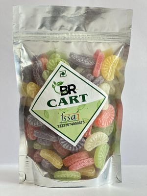 BR CART Mix Candy Colorful Mix Fruit Candie, Mouth Freshner Orange Candiees, Pan Toffee, Lemon Candey, Litchi Candy & Black Pepper Toffee (200 gm)