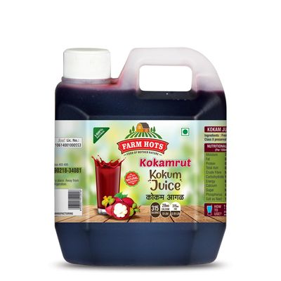 Farm Hots kokum Agal / Kokum Juice (Garcinia Indica) Salted,Without Sugar,500 ml can