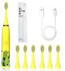 Bioline Kids Children Electric Automatic Toothbrush Kit With 6 Brushes, 4 Modes Of Cleaning Crocodile Green Cartoon Animals Tooth Cleaner Set Oral Care Electric Toothbrush tools For Age 3-15 Years view 1