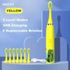 Bioline Kids Children Electric Automatic Toothbrush Kit With 6 Brushes, 4 Modes Of Cleaning Crocodile Green Cartoon Animals Tooth Cleaner Set Oral Care Electric Toothbrush tools For Age 3-15 Years view 2