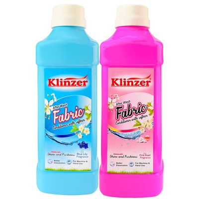 Klinzer Fabric Softener Laundry Detergent - Pink Pearl & Blue Lily - 1L (2-Pack) - Gentle on Delicates, Baby Clothes - Long-lasting Fragrance - Eco-Friendly Formula - for Top & Front Load Machines