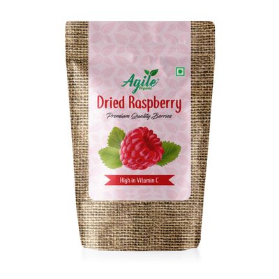 Agile Organic Dried Raspberry, 800g | Raspberries Dry Fruits | Vegan | Tasty | Healthy Snacks
