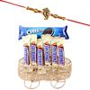 SFU E Com Chocolate Bars With Attaractive Multipurpose Golden Metal Cart | Rakhi Chocolate for Brother | Ganesh ji Rakhi With Chocolates | Roli, Chawal, Chandan, Misri | 945 view 1