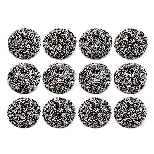 AH Store Stainless Steel Scrubber Steel Scrubber Pad Used for Dishes, Pots, Pans, and Ovens. Easy Scouring Scrubber for Tough Kitchen Cleaning. (Pack of 06 Pcs)