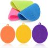 CELLEBII Silicone Scrubber for Kitchen Non Stick Dishwashing pad & Baby Care Product Brush, Fruit and Vegetable Washing Brush Multipurpose Silicone pad(Multicolor, 2pcs) (2) view 3