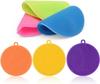 CELLEBII Silicone Scrubber for Kitchen Non Stick Dishwashing pad & Baby Care Product Brush, Fruit and Vegetable Washing Brush Multipurpose Silicone pad(Multicolor, 2pcs) (1) view 3