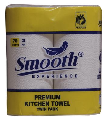 Smooth 2 Ply Premium Kitchen Towel Twin Pack 70 Sheet (Pack of 3)