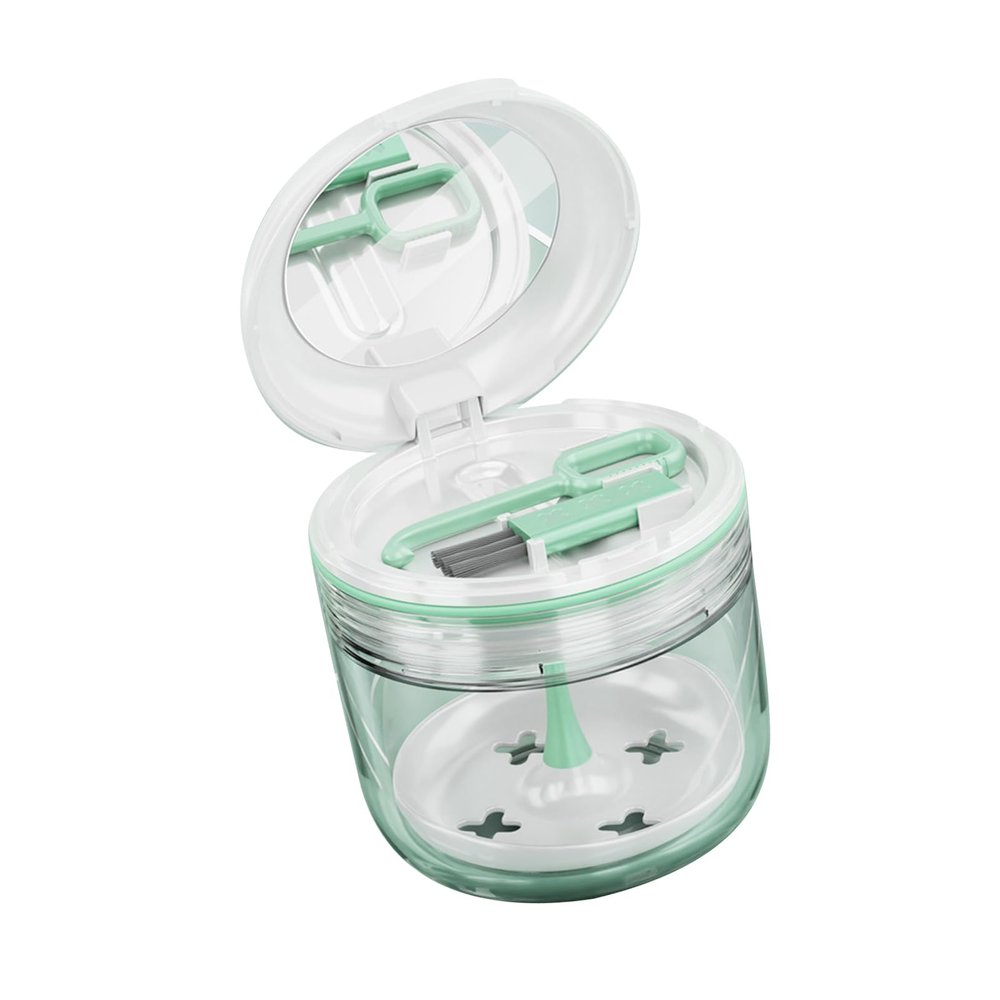 Mouth Guard Case, Leakage Free Pretty Design Portable Clean Storage Denture Box PP with Brush for Outdoor (White)