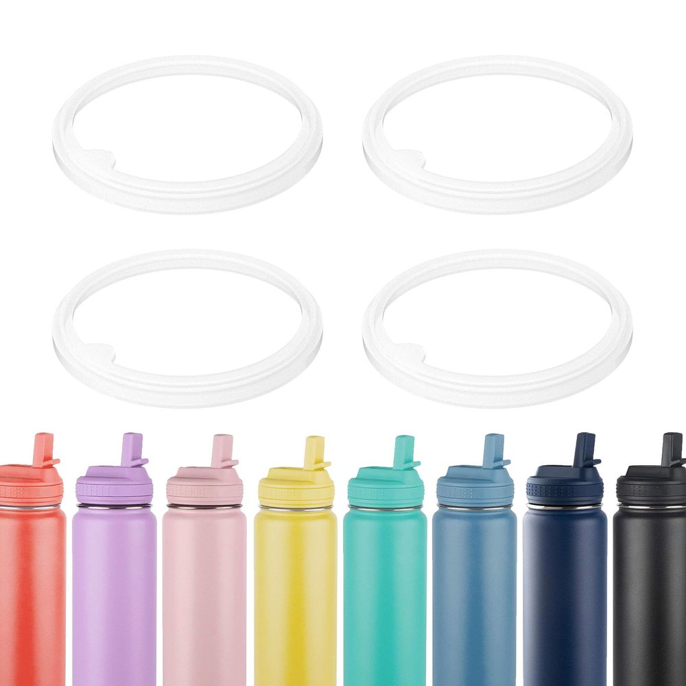 BOSORIO 4 Pack Gaskets Compatible with TAKEYA Actives Straw Lid Water Bottle 14oz 16oz 18oz 22oz 24oz 32oz 40oz, Replacement Rubber Seals Part for Straw Lid(Not for Spout Lid)