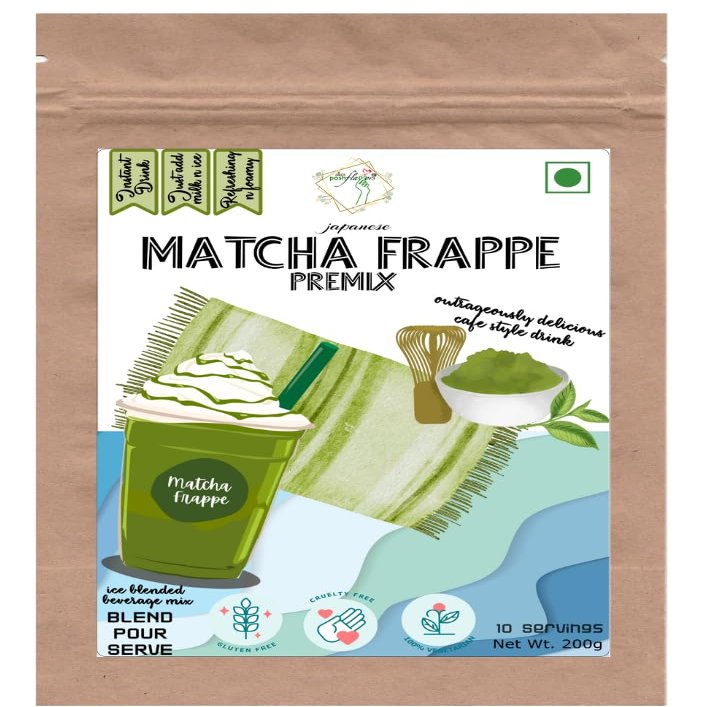 Alla's Posh Flavors Frappe Mix | Instant Drink | Just Add Milk & Ice | Caf Style Frappuccino at Home in 2 minutes (Matcha)