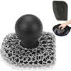 Cast Iron Scrubber with Pan Scraper, 316 Chainmail Scrubber, Upgraded Chain Mail Scrubber Sponge, Cast Iron Cleaner for Grill Pan Skillet Wok Carbon Steel, Dutch Oven Metal Brush Cleaning Kit, Black view 1