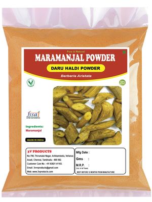 3V PRODUCTS Maramanjal Powder | Daru Haldi | Daruharidra | Berberis Aristata | Indian Berberry 50g