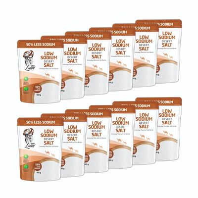 Lunn 50% Low Sodium Thar Desert Salt 100 gm Pouch Each Pack Of 12