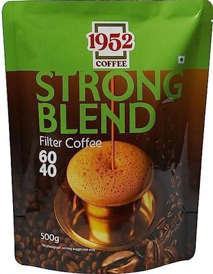 1952 COFFEE Strong Blend South Indian Filter Coffee Powder - Blend of Handpicked Chigmagalur Coffee with Slow-Roasted Perfectly Grounded Chicory - 500gm