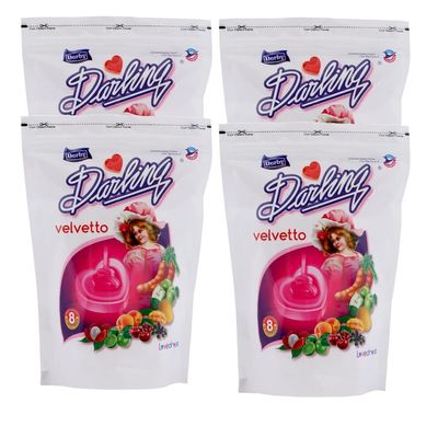 Derby Darling Velvetto Mix Fruit Flavored Candy Pack Of 4 Standy Pouch | Birthday Party | Return Gift to your Friends & Family | Each 50Pieces/ 700Gms