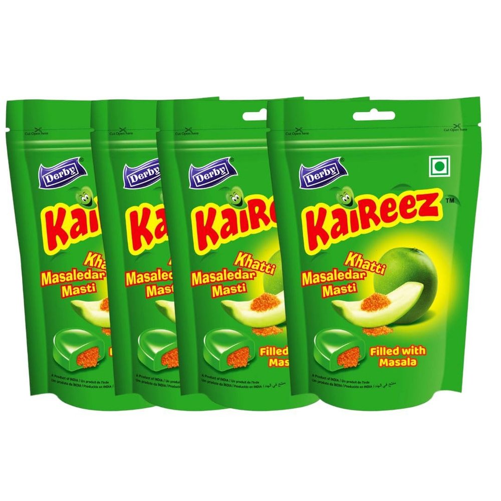 Derby Combo Pack Of 4 Standy Pouch. | Birthday PArty | Return Gift to your Friends & Family | Swad Jo Rishton Me Mithas Laye. (Derby Kaireez Pack of 4)