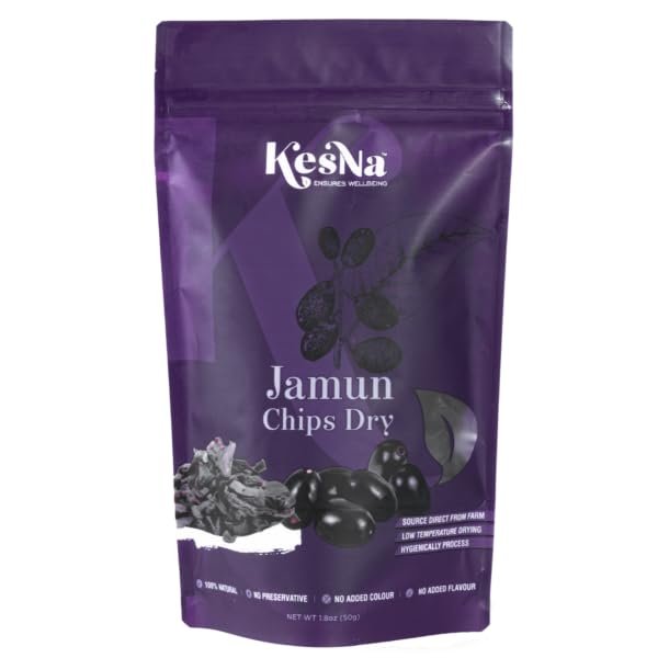 KesNa Jamun Chips Dry | Natural Sugar Management & Digestive Support | Rich in Antioxidants & Nutrients | 100% Natural, Vegan & Gluten-Free | 50 Gram Pack