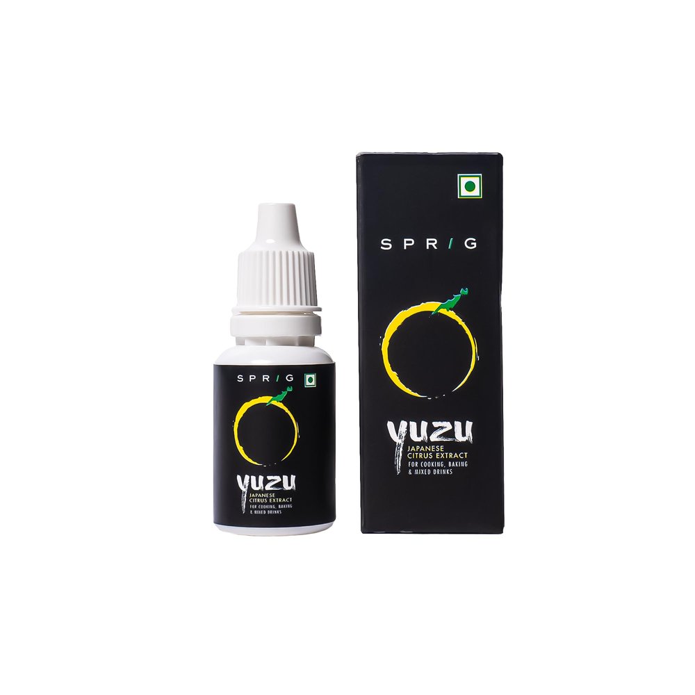 Sprig All Natural Yuzu Extract | Authentic Japanese Yuzu | For Cocktails, Mocktails, Baking Cakes, Whipped Cream, Pastries, Desserts & Beverages | Vegan | 20 ml