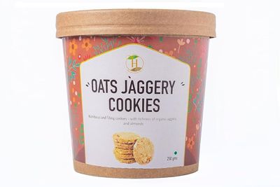 Fit Pro Healthy Lives Jaggery Oats Cookies  Healthy & Delicious Biscuits  Made with Pure Natural Jaggery & Whole Grain Oats  No Refined Sugar  Gluten Free - Perfect Snack  250 gm (Pack of 1)